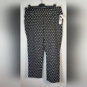 Premise Women's NWT Black & Beige Spotted Printed Straight-Leg Trousers Size 1X